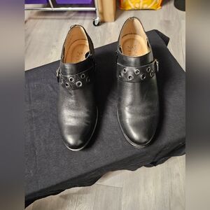 Women's Naturalizer Black Leather & Crushed  Velvet Ankle Booties, Sz 8.5M